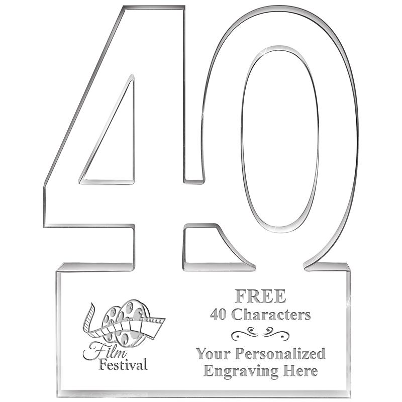 6" 40 YEARS OF SERVICE ACRYLIC