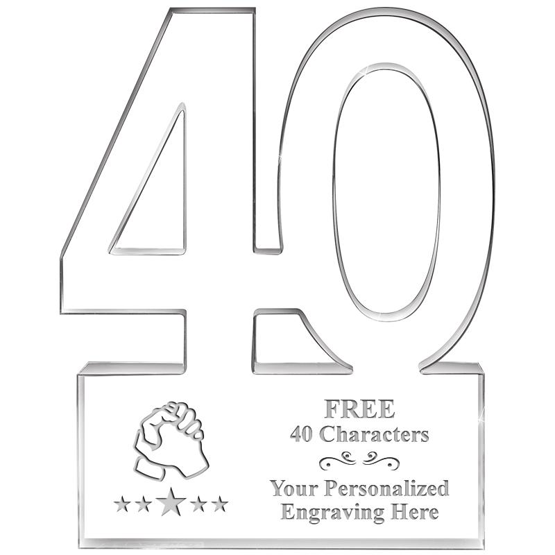 6" 40 YEARS OF SERVICE ACRYLIC