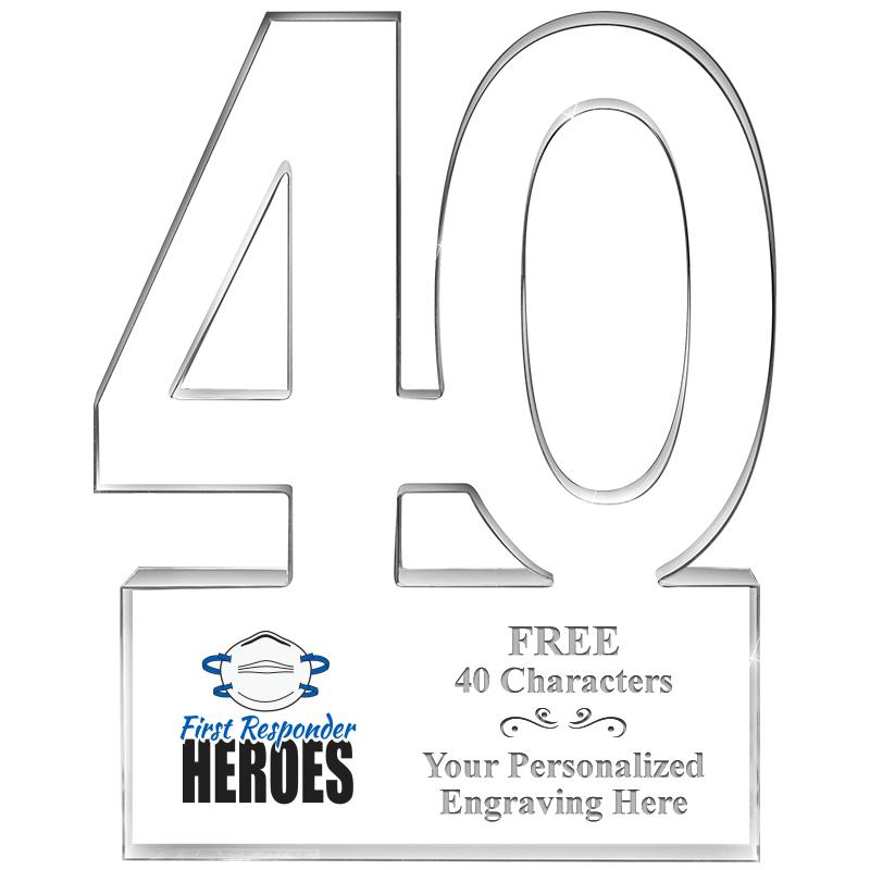 6" 40 YEARS OF SERVICE ACRYLIC