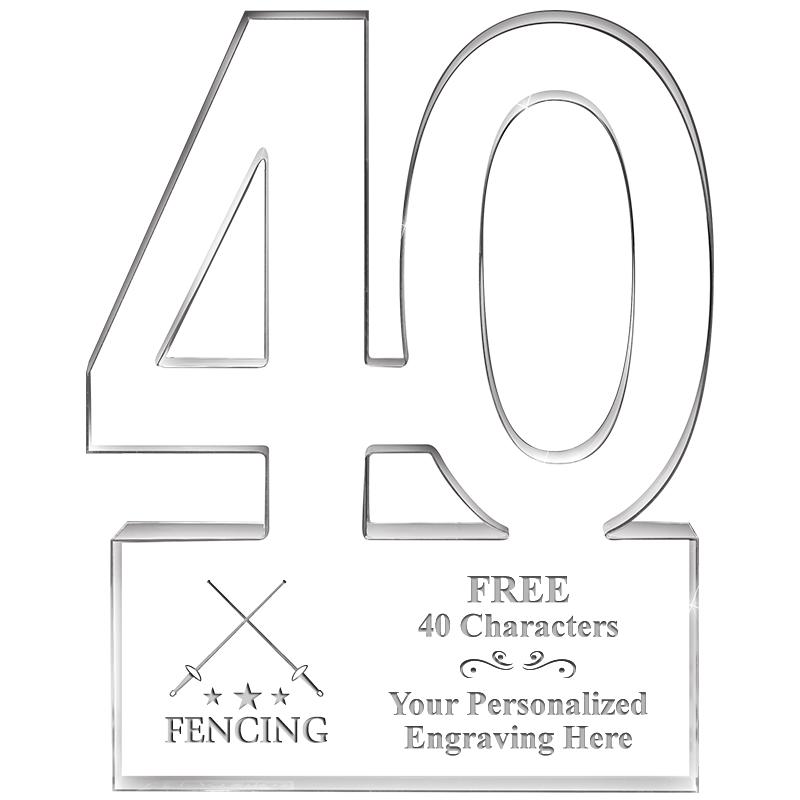 6" 40 YEARS OF SERVICE ACRYLIC