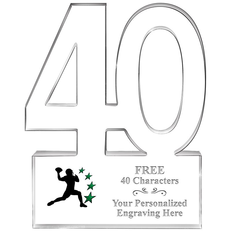 6" 40 YEARS OF SERVICE ACRYLIC