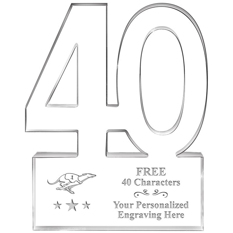 6" 40 YEARS OF SERVICE ACRYLIC
