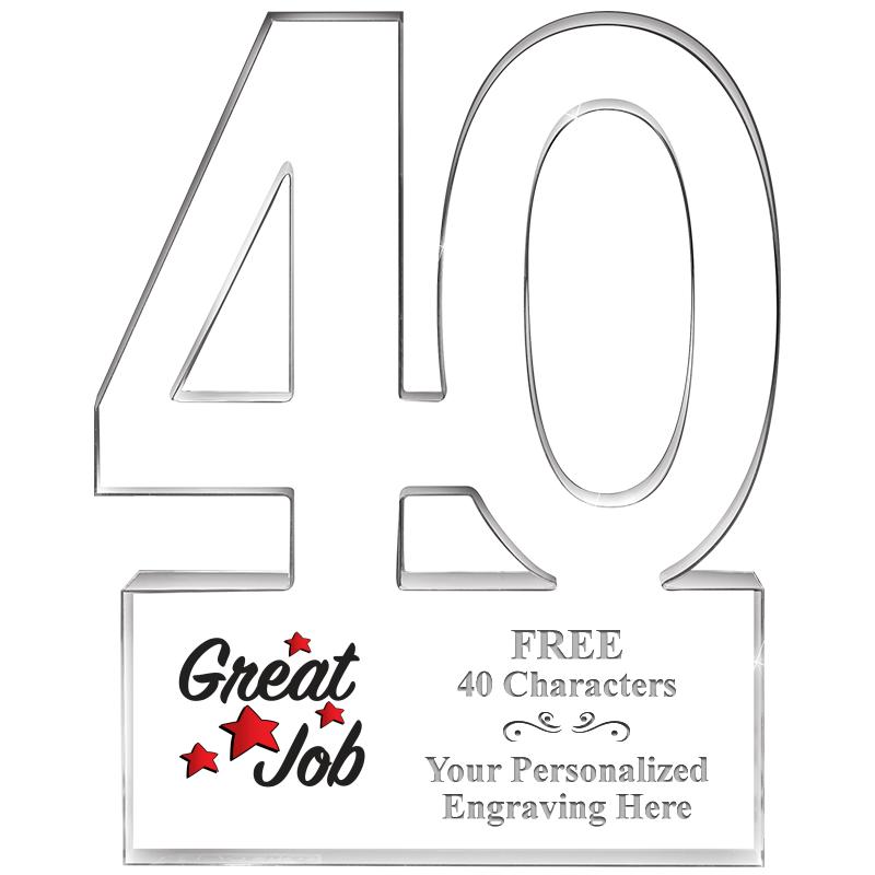 6" 40 YEARS OF SERVICE ACRYLIC