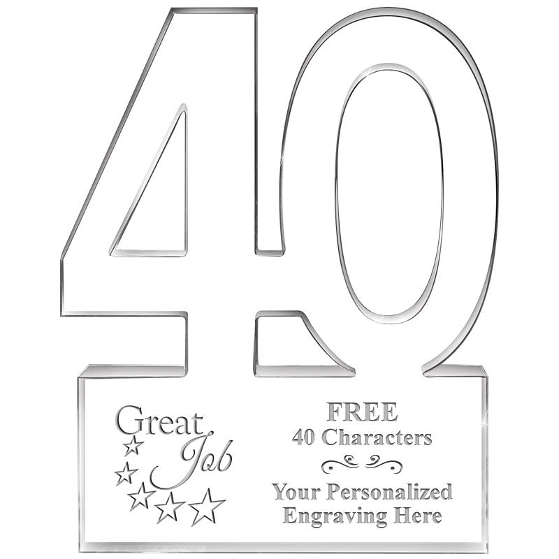 6" 40 YEARS OF SERVICE ACRYLIC