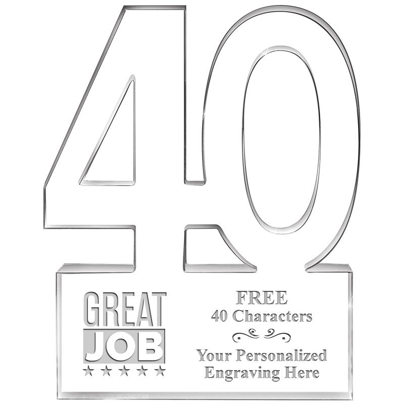 6" 40 YEARS OF SERVICE ACRYLIC