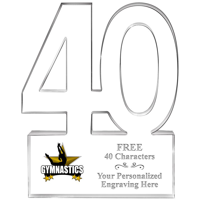 6" 40 YEARS OF SERVICE ACRYLIC
