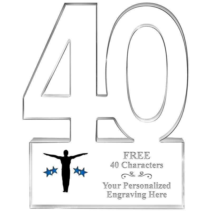 6" 40 YEARS OF SERVICE ACRYLIC