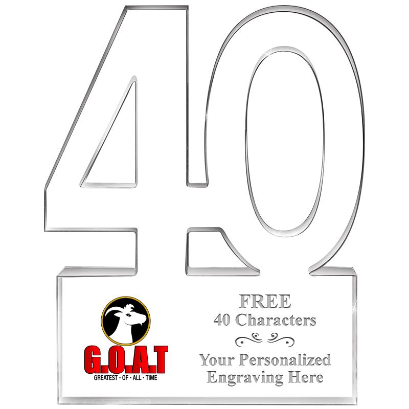 6" 40 YEARS OF SERVICE ACRYLIC