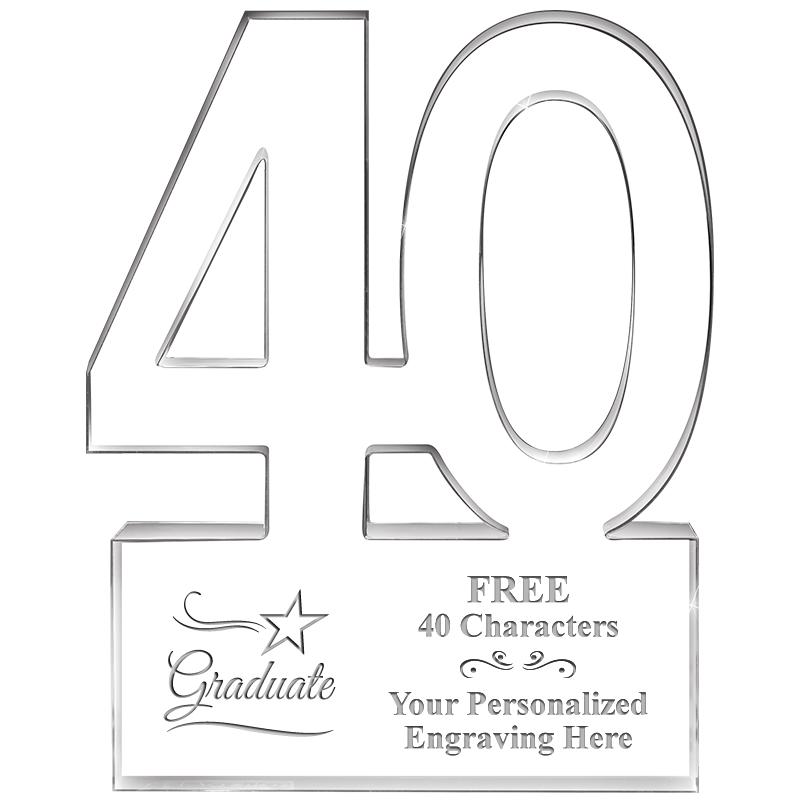 6" 40 YEARS OF SERVICE ACRYLIC