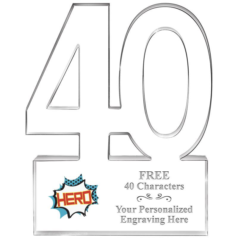 6" 40 YEARS OF SERVICE ACRYLIC