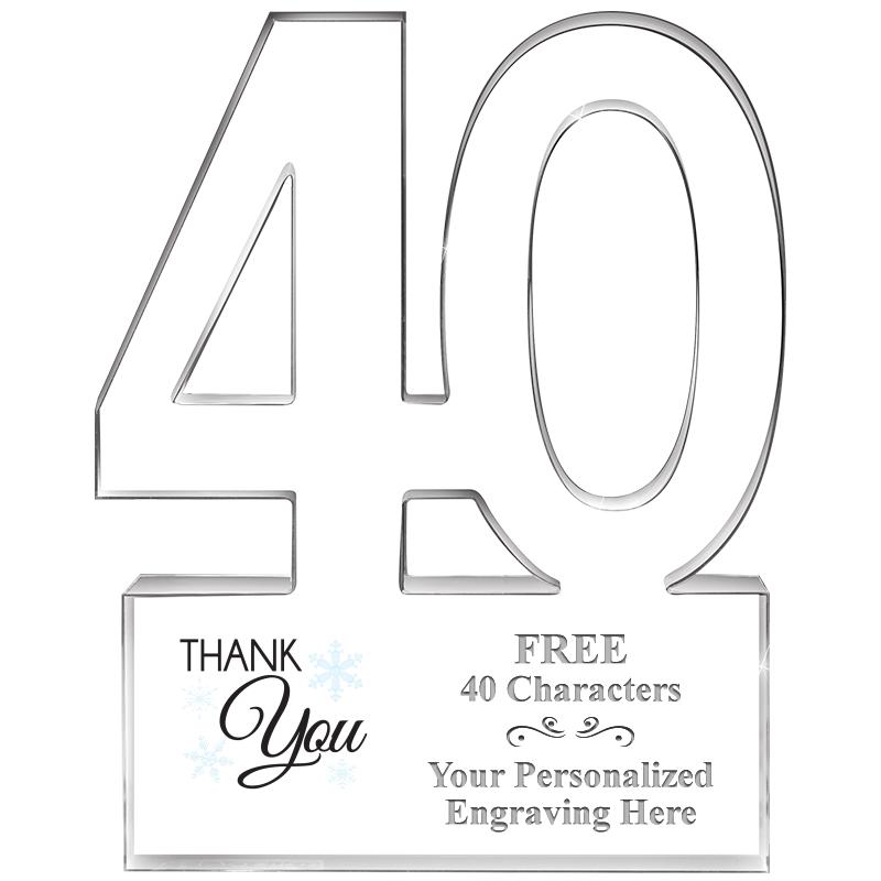 6" 40 YEARS OF SERVICE ACRYLIC