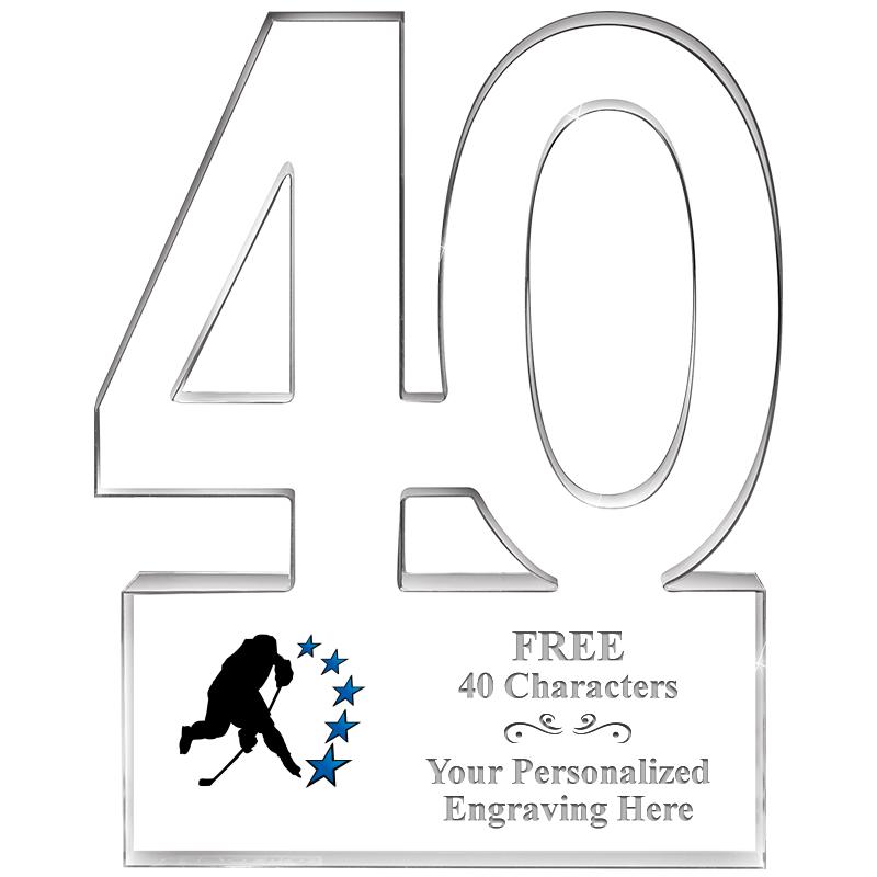 6" 40 YEARS OF SERVICE ACRYLIC