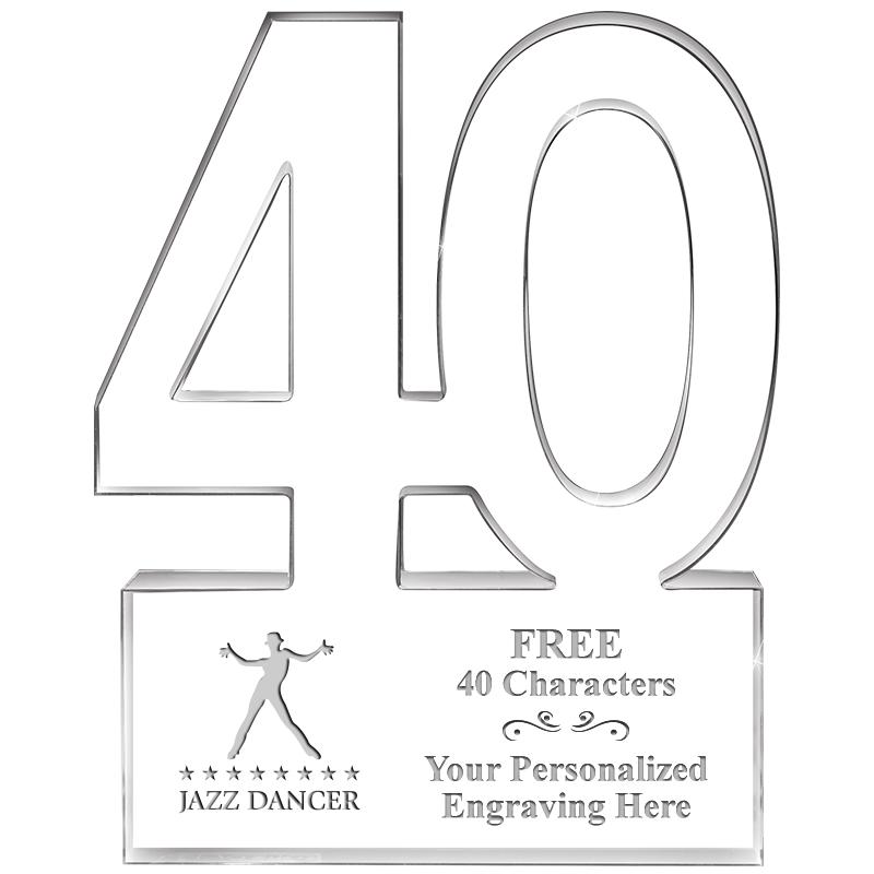 6" 40 YEARS OF SERVICE ACRYLIC