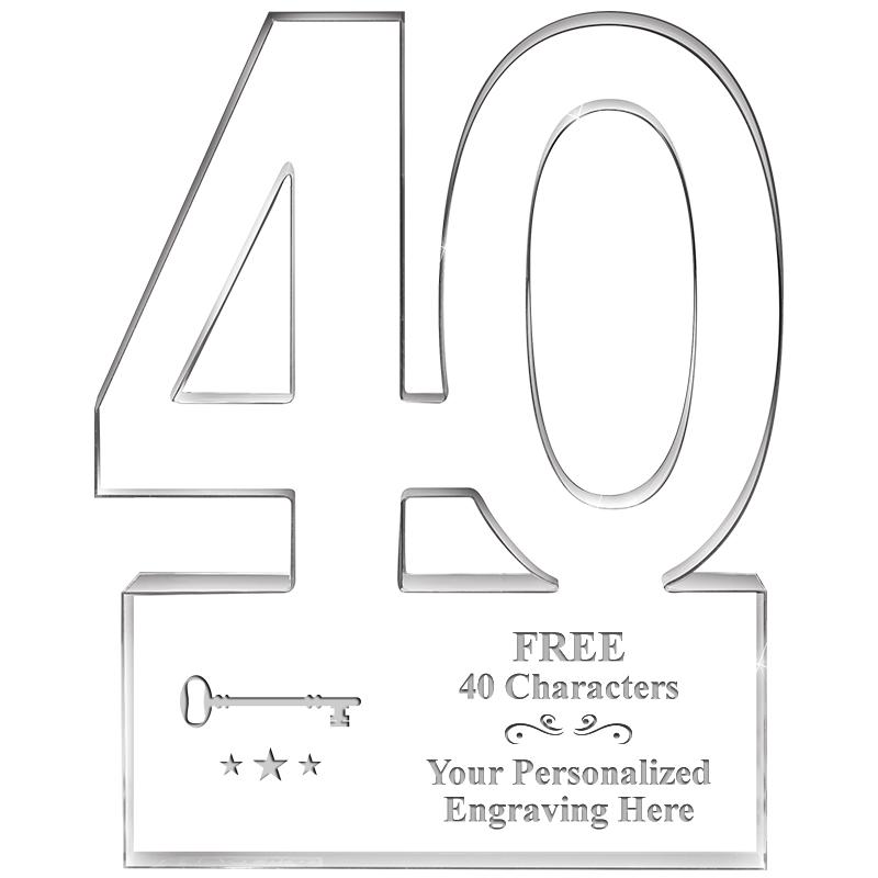 6" 40 YEARS OF SERVICE ACRYLIC