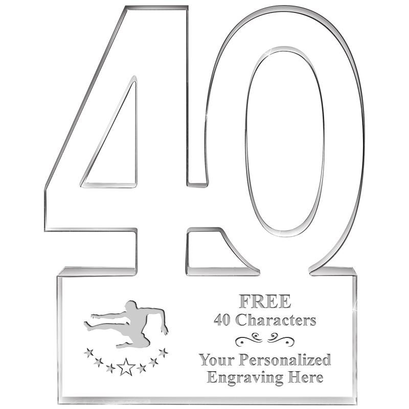 6" 40 YEARS OF SERVICE ACRYLIC