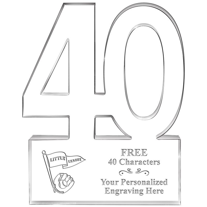 6" 40 YEARS OF SERVICE ACRYLIC