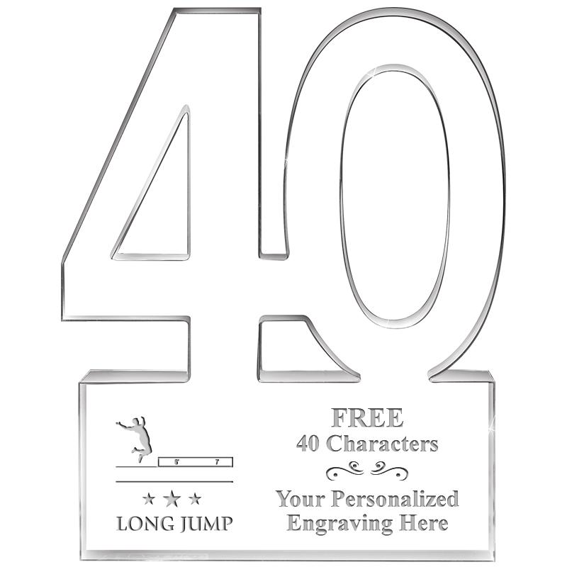 6" 40 YEARS OF SERVICE ACRYLIC