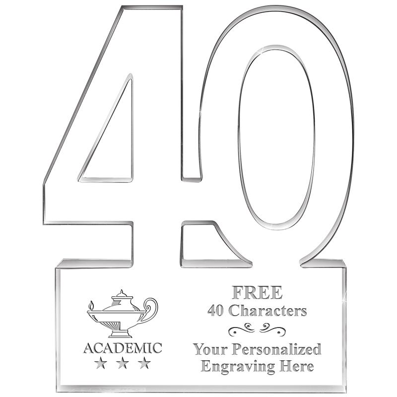 6" 40 YEARS OF SERVICE ACRYLIC