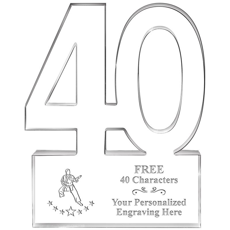 6" 40 YEARS OF SERVICE ACRYLIC