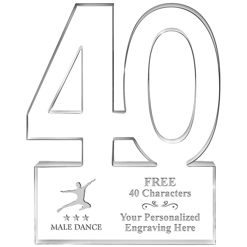 6" 40 YEARS OF SERVICE ACRYLIC