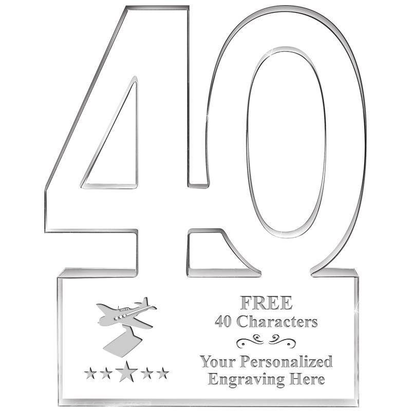 6" 40 YEARS OF SERVICE ACRYLIC