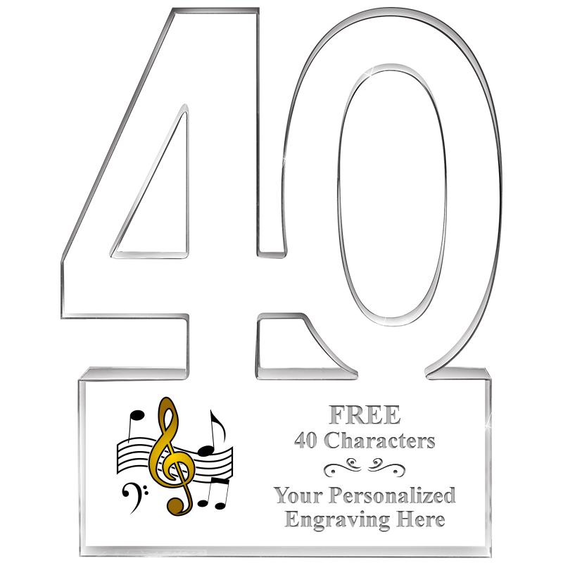 6" 40 YEARS OF SERVICE ACRYLIC