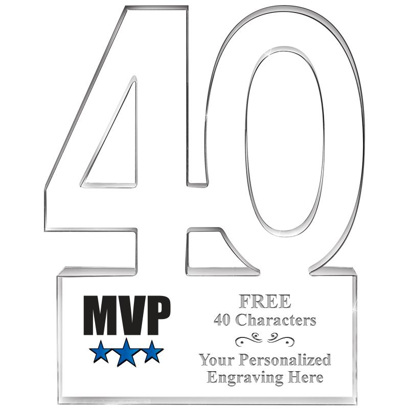 6" 40 YEARS OF SERVICE ACRYLIC