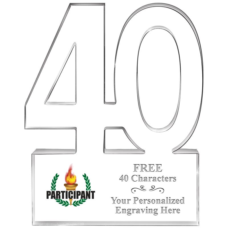 6" 40 YEARS OF SERVICE ACRYLIC