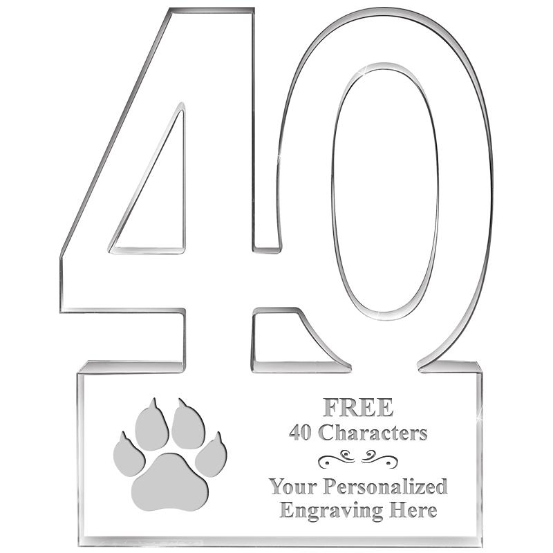 6" 40 YEARS OF SERVICE ACRYLIC