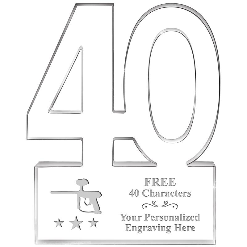 6" 40 YEARS OF SERVICE ACRYLIC