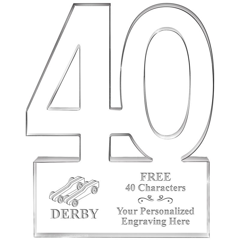 6" 40 YEARS OF SERVICE ACRYLIC