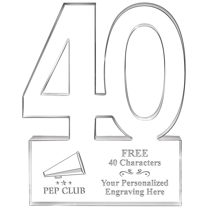 6" 40 YEARS OF SERVICE ACRYLIC