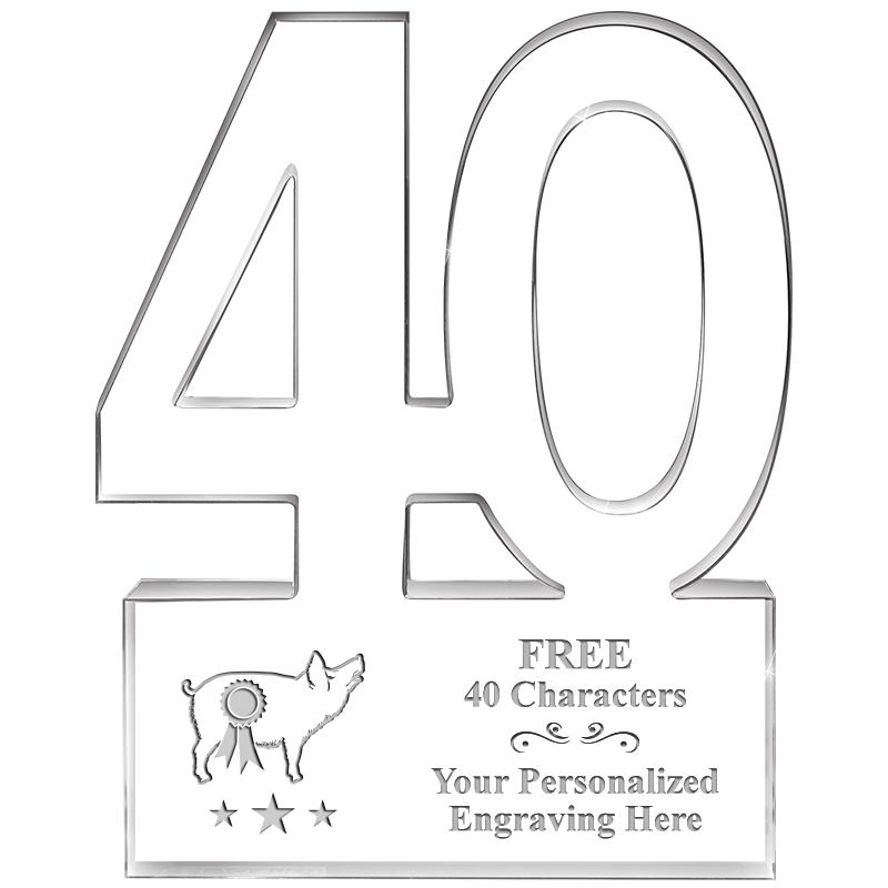 6" 40 YEARS OF SERVICE ACRYLIC