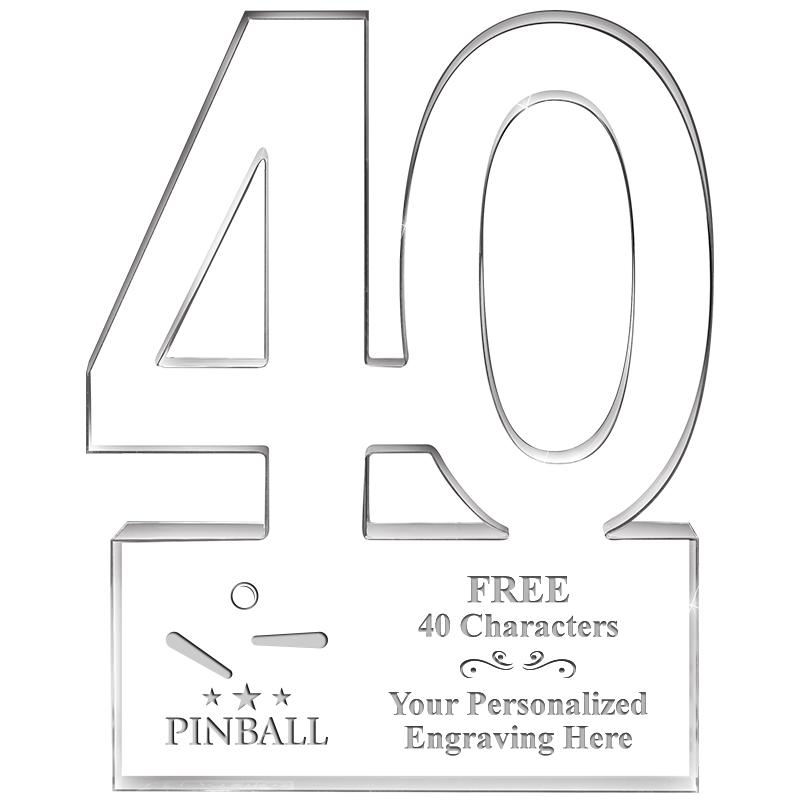 6" 40 YEARS OF SERVICE ACRYLIC