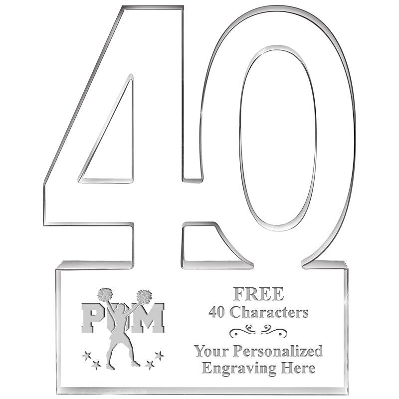 6" 40 YEARS OF SERVICE ACRYLIC