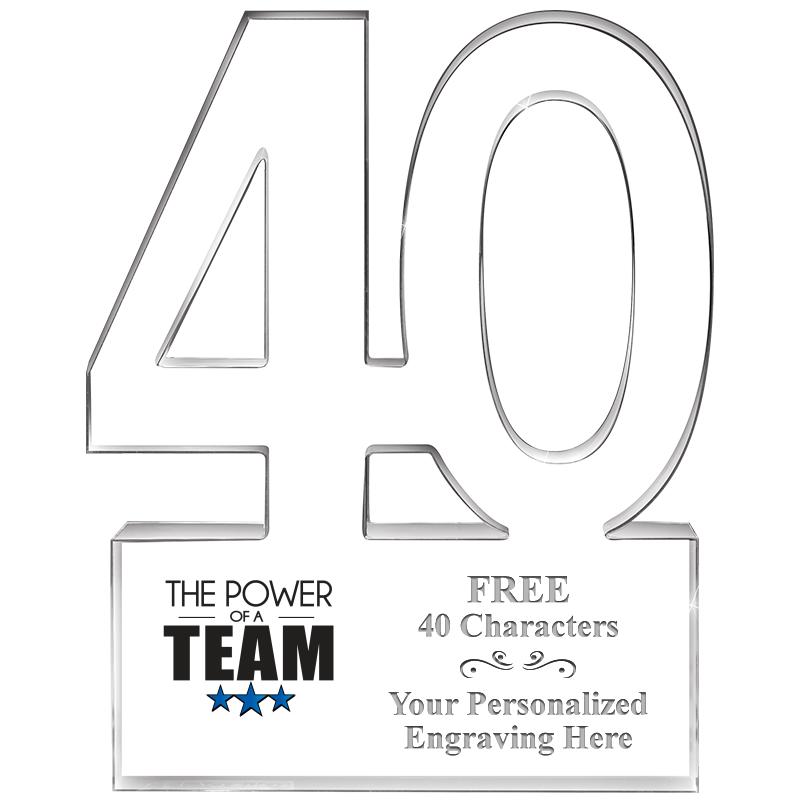 6" 40 YEARS OF SERVICE ACRYLIC