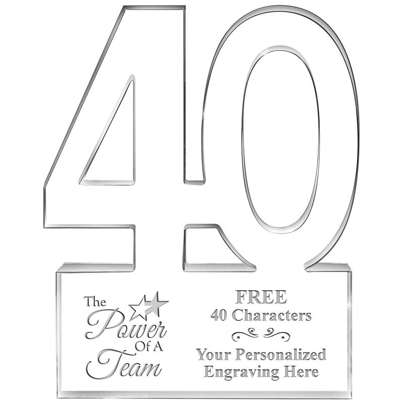 6" 40 YEARS OF SERVICE ACRYLIC