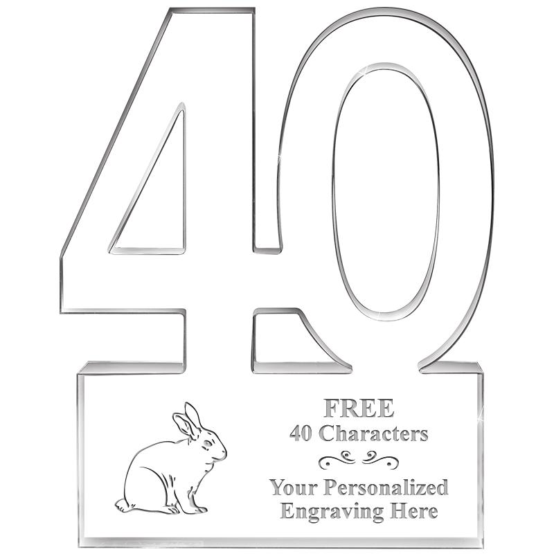 6" 40 YEARS OF SERVICE ACRYLIC