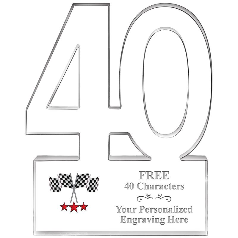 6" 40 YEARS OF SERVICE ACRYLIC