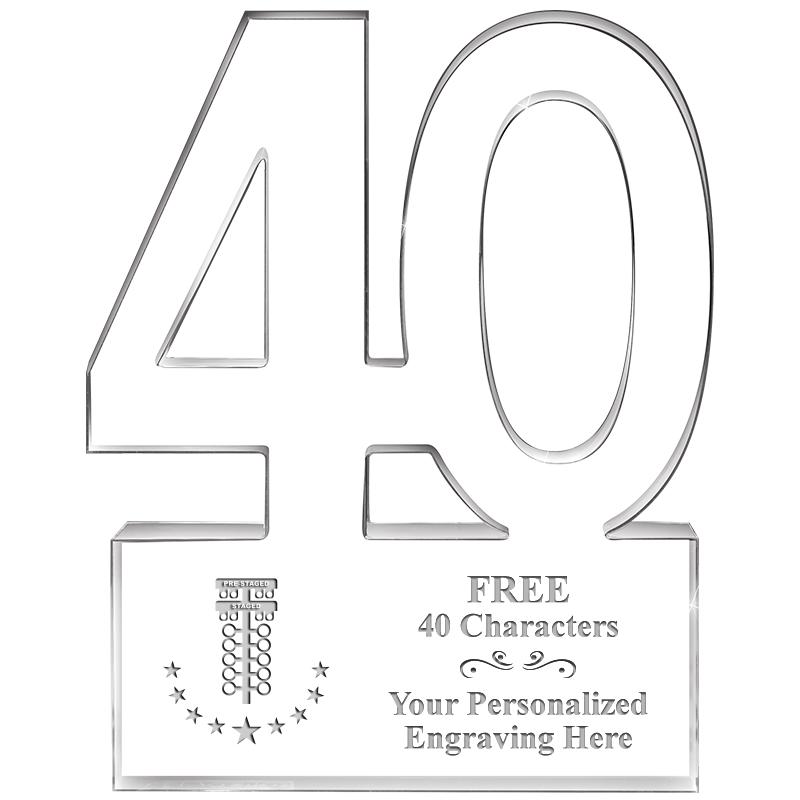 6" 40 YEARS OF SERVICE ACRYLIC