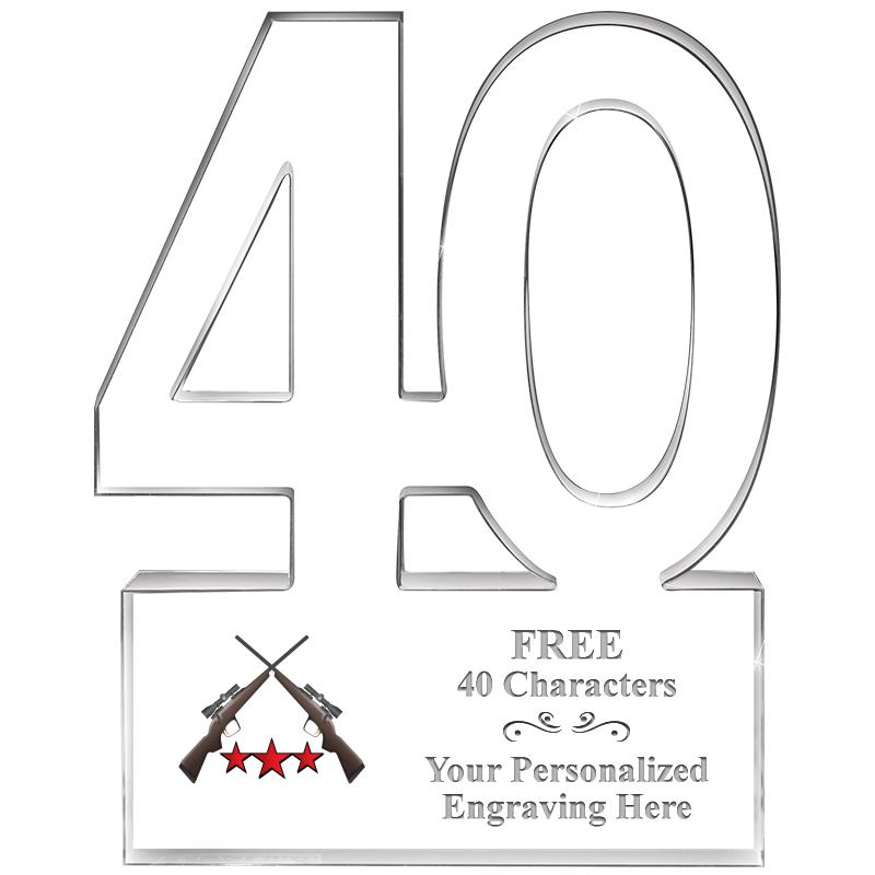 6" 40 YEARS OF SERVICE ACRYLIC