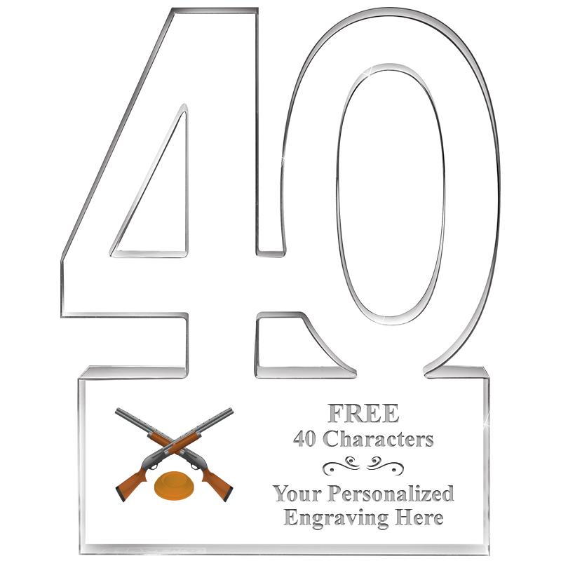 6" 40 YEARS OF SERVICE ACRYLIC