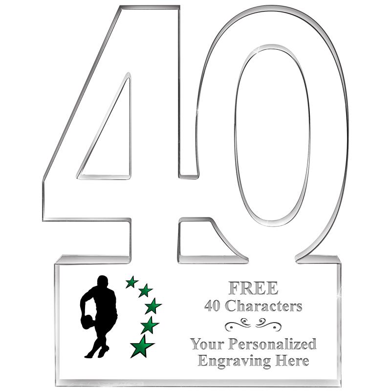 6" 40 YEARS OF SERVICE ACRYLIC