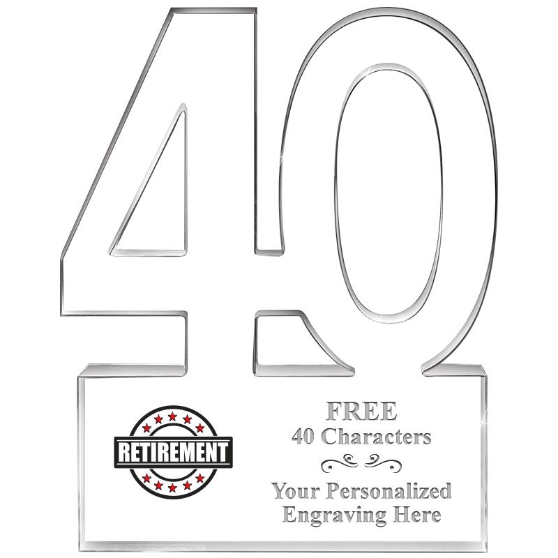 6" 40 YEARS OF SERVICE ACRYLIC