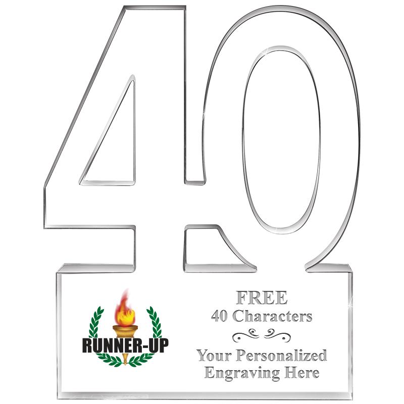 6" 40 YEARS OF SERVICE ACRYLIC