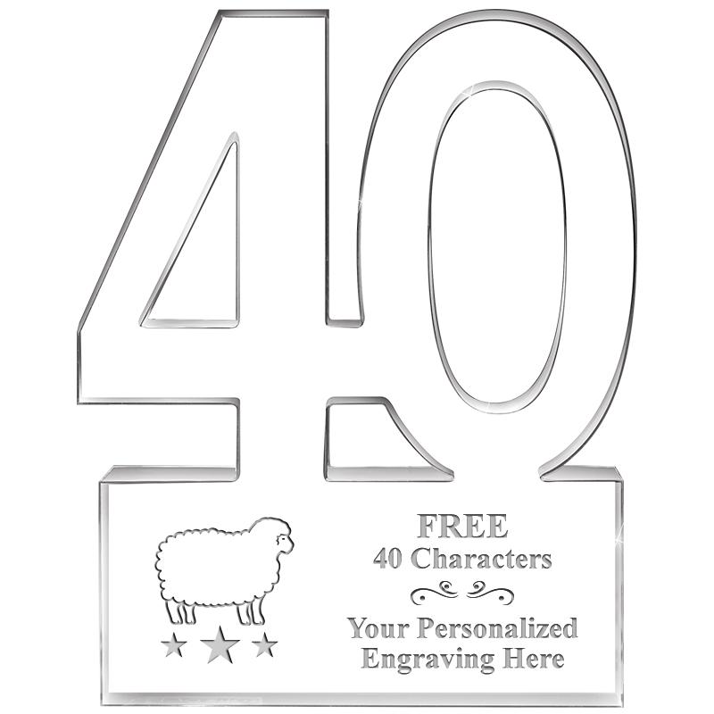 6" 40 YEARS OF SERVICE ACRYLIC