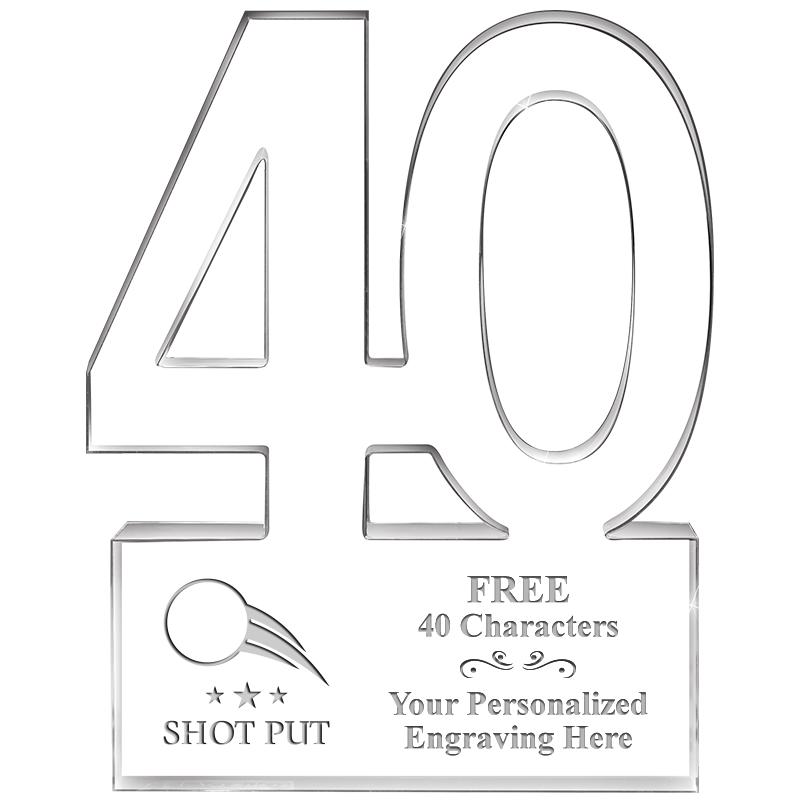 6" 40 YEARS OF SERVICE ACRYLIC