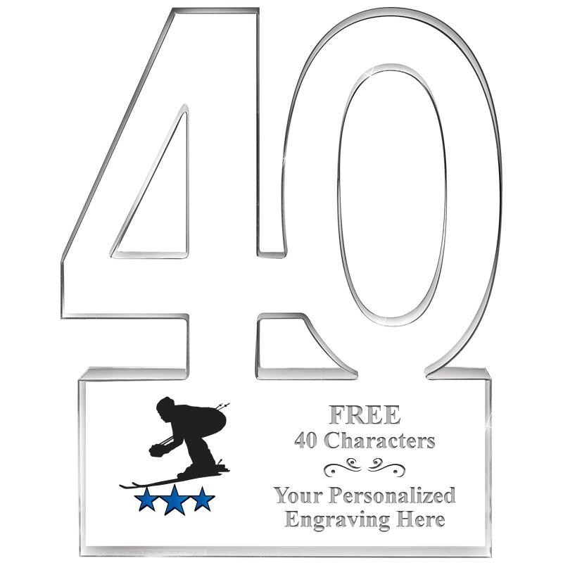 6" 40 YEARS OF SERVICE ACRYLIC