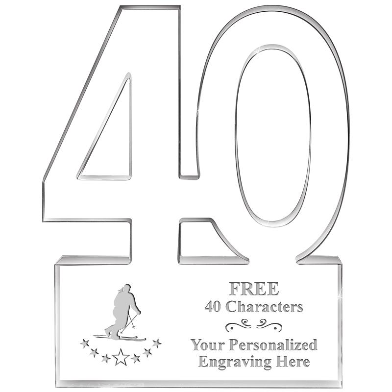 6" 40 YEARS OF SERVICE ACRYLIC