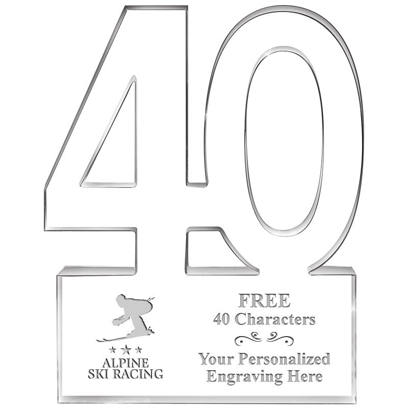 6" 40 YEARS OF SERVICE ACRYLIC